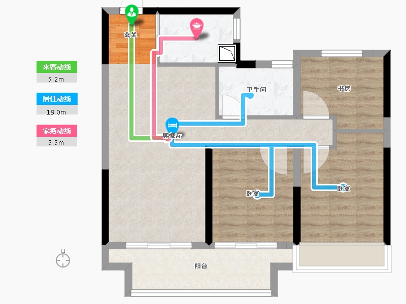 浙江省-湖州市-融创樾宸府-73.83-户型库-动静线