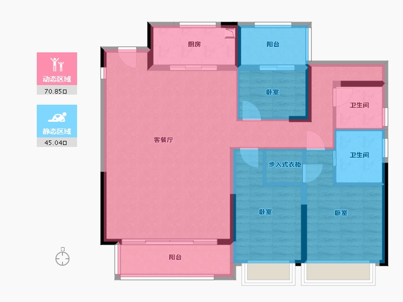 浙江省-宁波市-雅戈尔新湖景花苑-103.98-户型库-动静分区