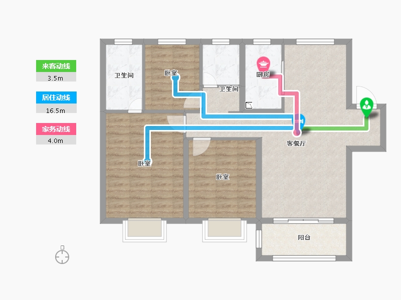 安徽省-淮南市-新滨湖孔雀城-88.00-户型库-动静线