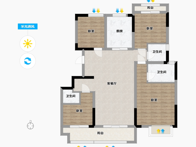 浙江省-宁波市-首开龙湖·春江郦城-102.98-户型库-采光通风