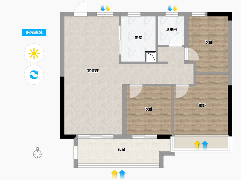 江苏省-徐州市-绿地国际产业新城-78.01-户型库-采光通风