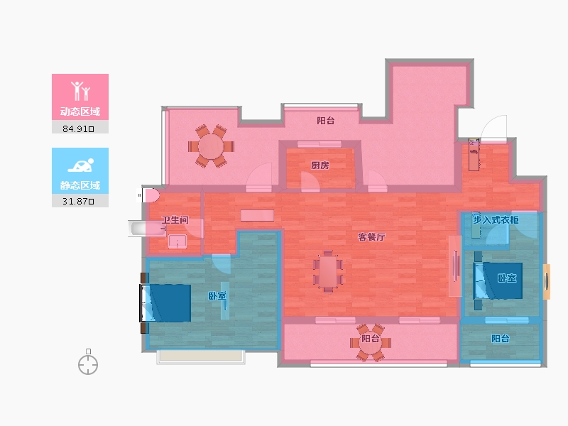 江苏省-扬州市-中海世玺-104.01-户型库-动静分区