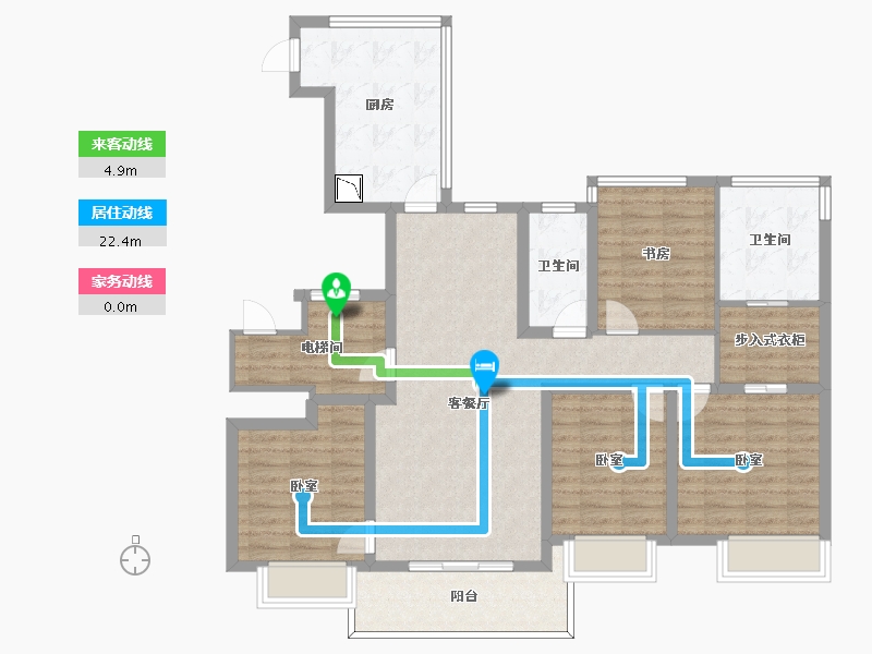 浙江省-宁波市-万象华府二期-109.58-户型库-动静线