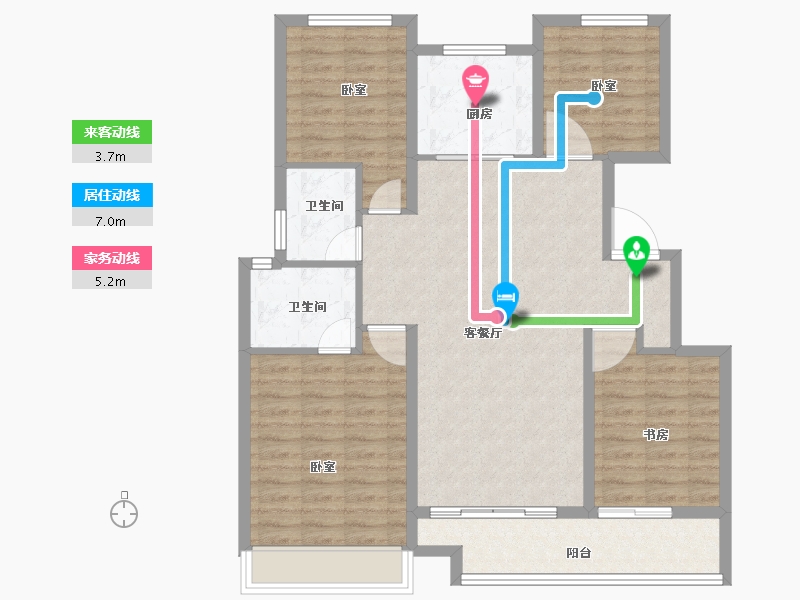 浙江省-金华市-金地中天风华东方-102.00-户型库-动静线