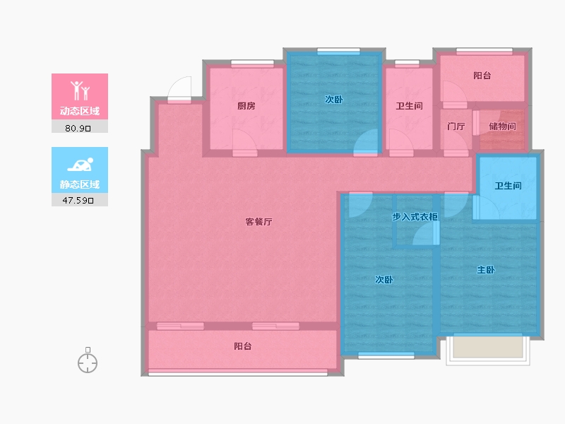 江苏省-扬州市-中海世玺-114.00-户型库-动静分区