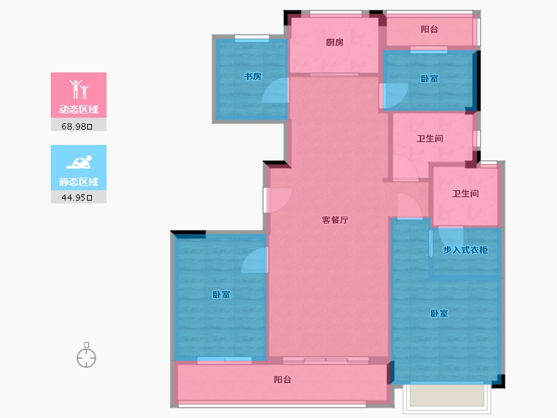 浙江省-宁波市-荣安·涌清府-103.00-户型库-动静分区