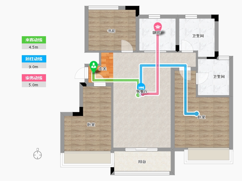 浙江省-嘉兴市-柳岸晓风-88.00-户型库-动静线