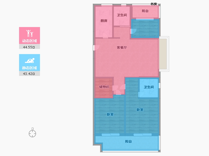 浙江省-宁波市-碧桂园湾上前璟-78.00-户型库-动静分区