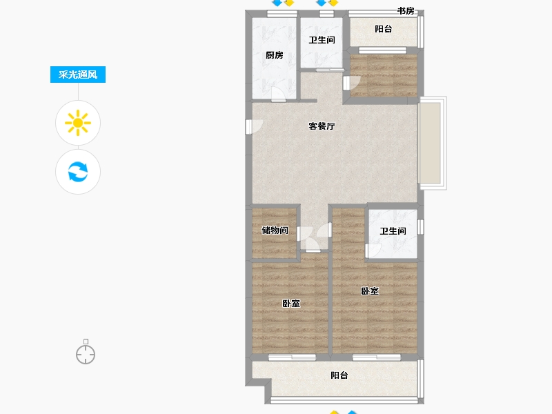 浙江省-宁波市-碧桂园湾上前璟-78.00-户型库-采光通风