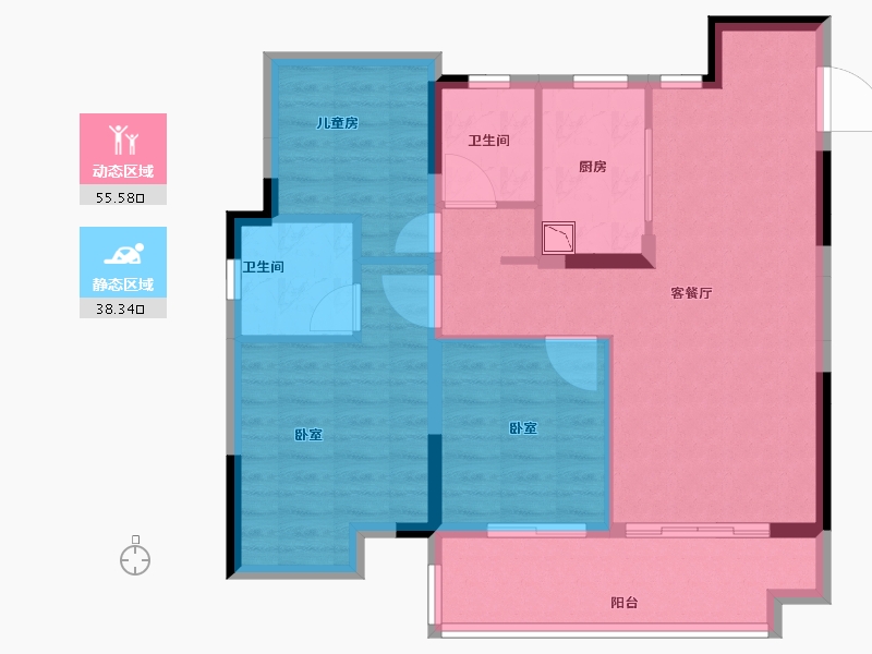 安徽省-合肥市-四季春晓-84.00-户型库-动静分区