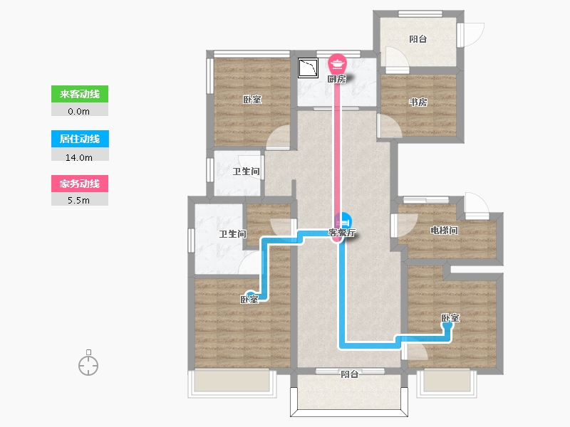 浙江省-宁波市-万象华府二期-103.00-户型库-动静线