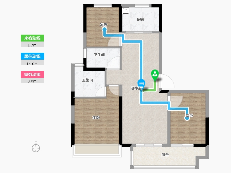 江苏省-徐州市-绿地国际产业新城-94.00-户型库-动静线