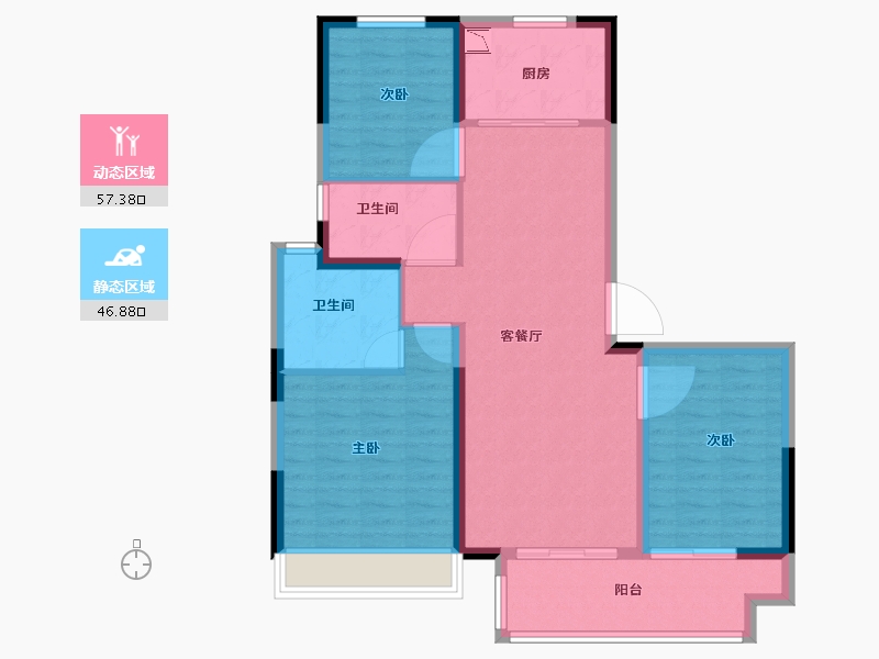 江苏省-徐州市-绿地国际产业新城-94.00-户型库-动静分区