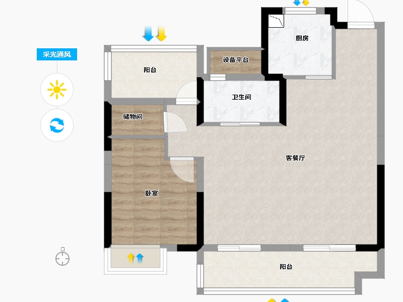 安徽省-合肥市-旭辉翡翠江来-76.00-户型库-采光通风