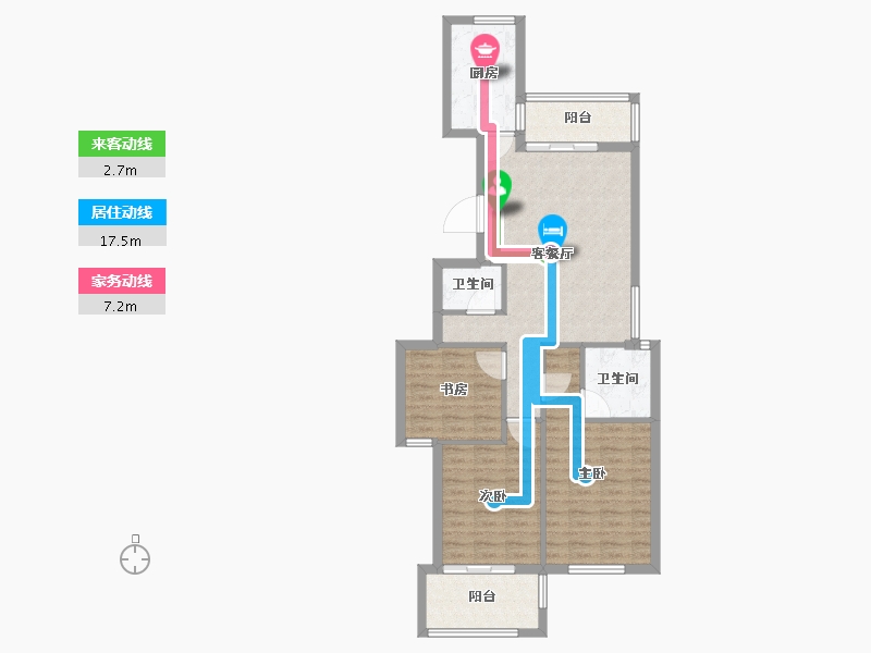 浙江省-台州市-书香一品-88.00-户型库-动静线