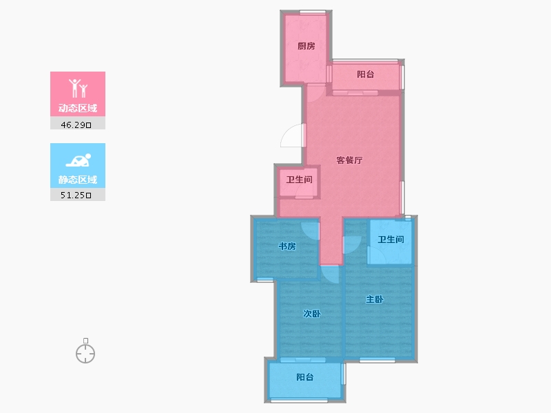 浙江省-台州市-书香一品-88.00-户型库-动静分区