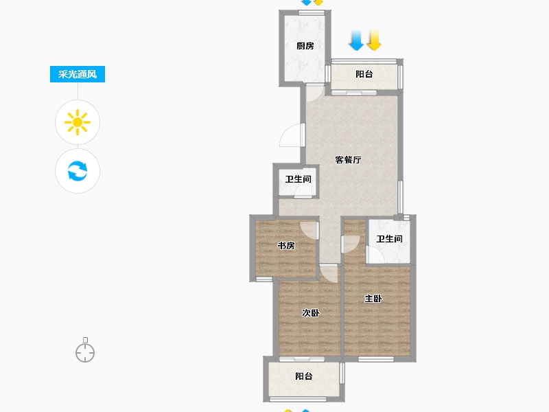 浙江省-台州市-书香一品-88.00-户型库-采光通风