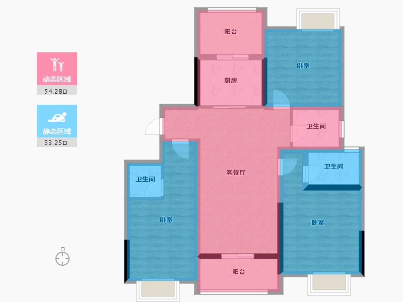 江苏省-扬州市-宏云东悦府-95.01-户型库-动静分区