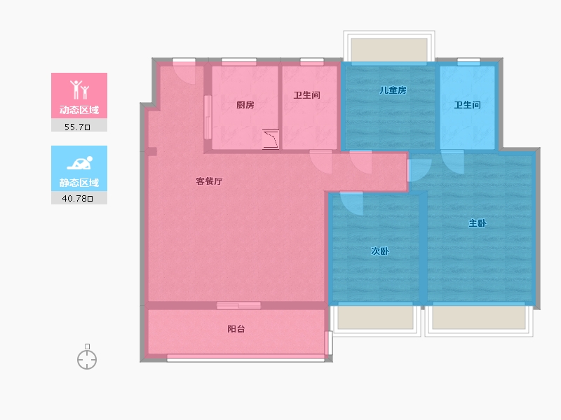 江苏省-苏州市-新城嘉樾时代花园-86.00-户型库-动静分区