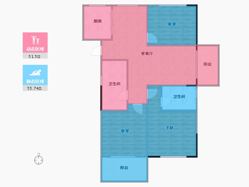 安徽省-池州市-新源 · 金碧秋浦-100.76-户型库-动静分区