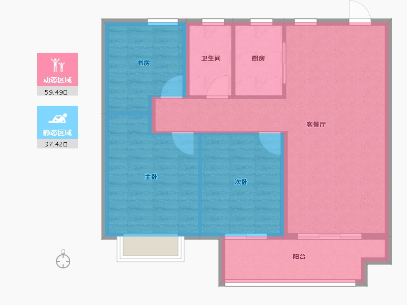 江苏省-徐州市-中海·淮海世家-88.00-户型库-动静分区