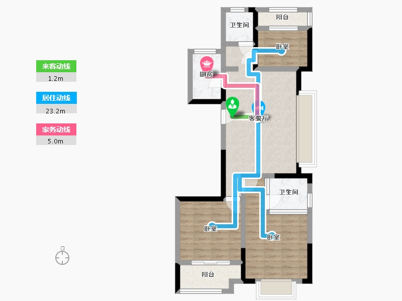 浙江省-宁波市-首开龙湖·春江郦城-71.74-户型库-动静线