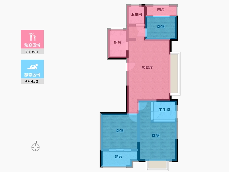 浙江省-宁波市-首开龙湖·春江郦城-71.74-户型库-动静分区