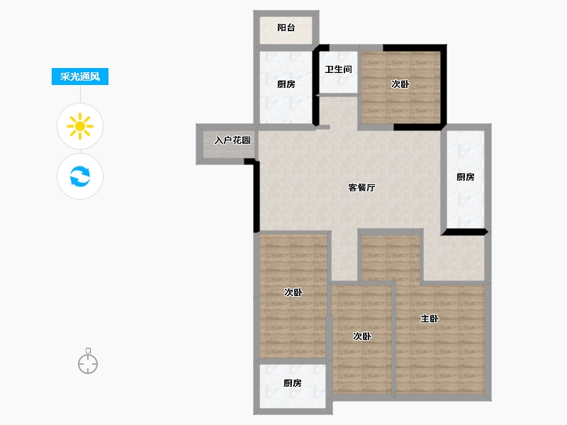 江苏省-淮安市-建华观园-公园道-119.20-户型库-采光通风