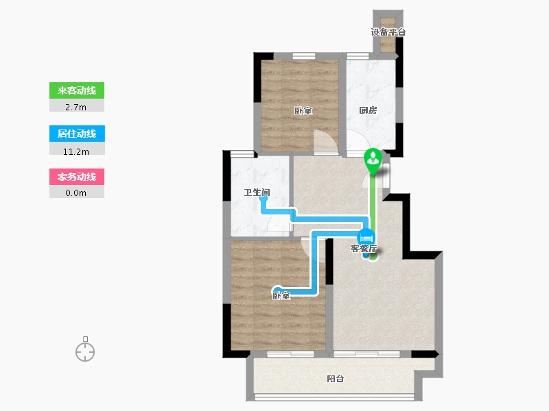 浙江省-嘉兴市-杭州湾融创文旅城-64.00-户型库-动静线