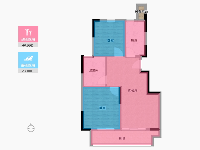 浙江省-嘉兴市-杭州湾融创文旅城-64.00-户型库-动静分区