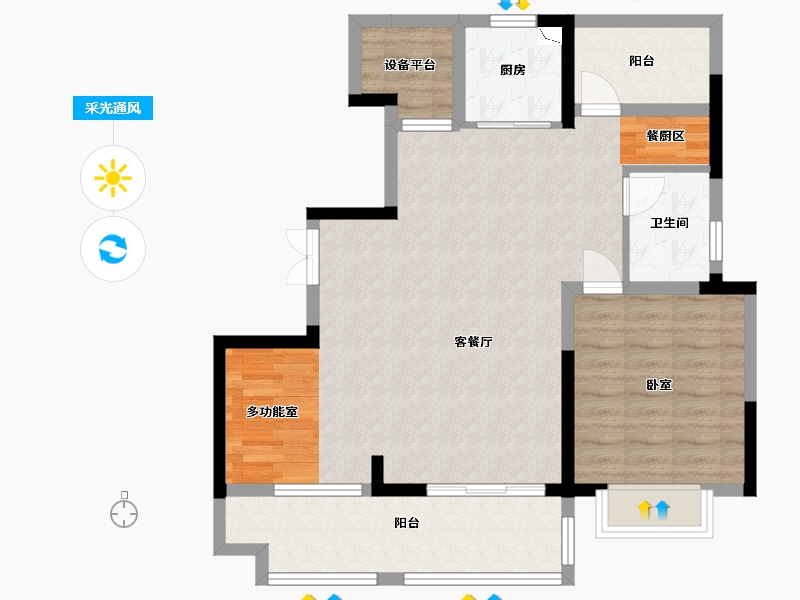 安徽省-合肥市-华盛中央公馆-83.05-户型库-采光通风