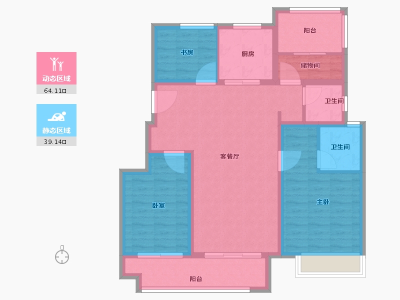 安徽省-阜阳市-合肥孔雀城-92.18-户型库-动静分区