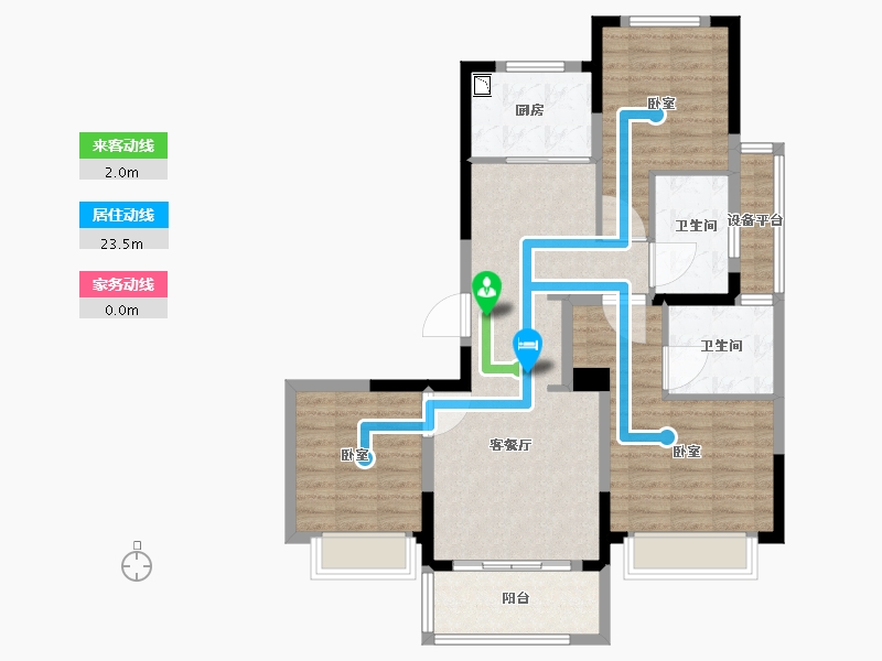 浙江省-宁波市-中国湾头·星湖湾-93.00-户型库-动静线