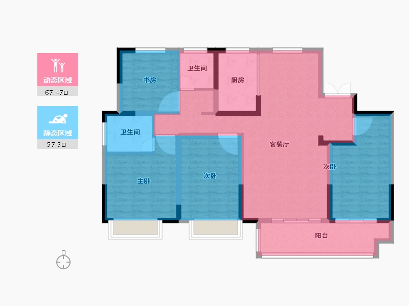 江苏省-徐州市-如苑-112.00-户型库-动静分区