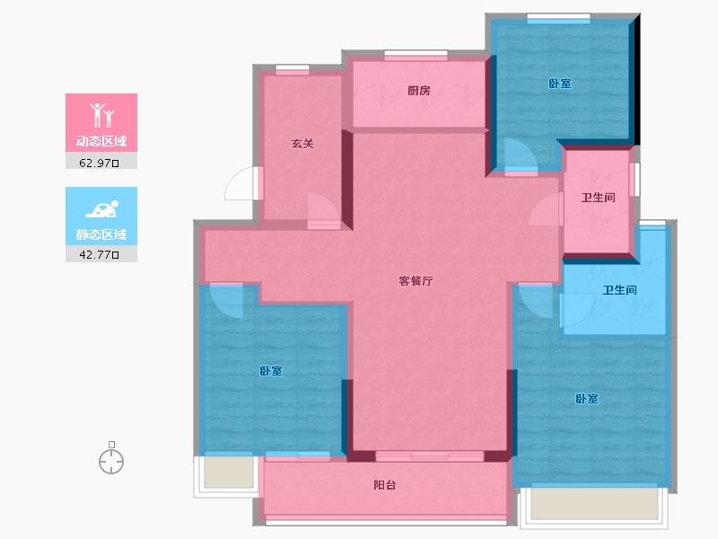 江苏省-扬州市-美的禹洲国宾府-94.00-户型库-动静分区