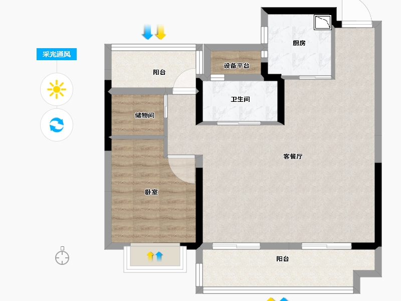 安徽省-合肥市-旭辉翡翠江来-76.00-户型库-采光通风