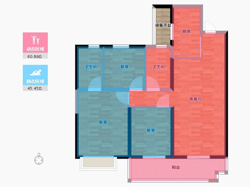 安徽省-亳州市-融创南湖大观-98.46-户型库-动静分区