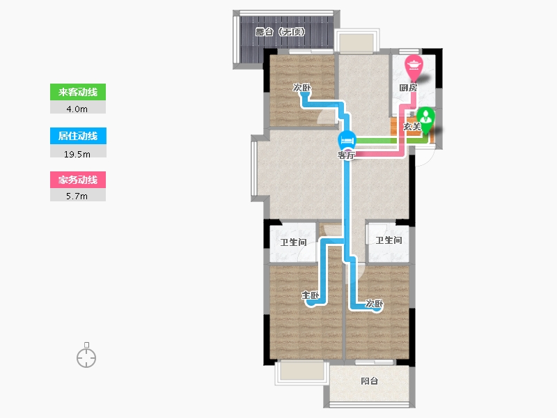 福建省-福州市-禹洲金辉里-90.00-户型库-动静线