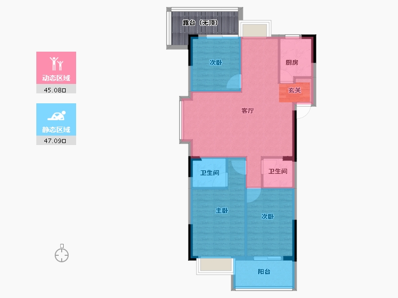 福建省-福州市-禹洲金辉里-90.00-户型库-动静分区