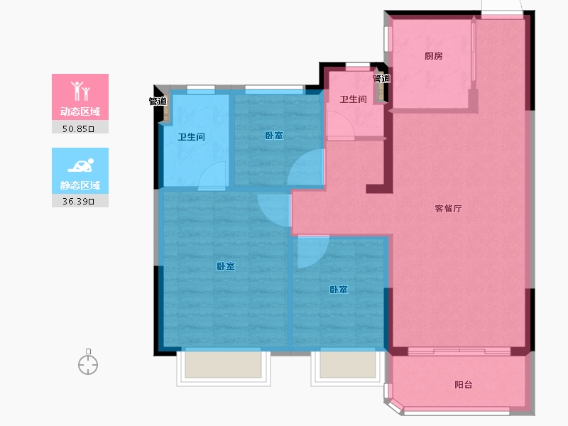 安徽省-合肥市-空港恒大时代新城-79.00-户型库-动静分区