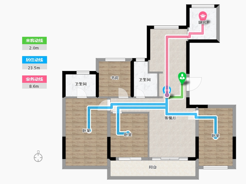 浙江省-温州市-德信大发麓湖湾-111.00-户型库-动静线