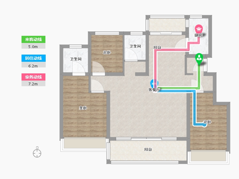 江苏省-苏州市-新力云语铂园-98.00-户型库-动静线