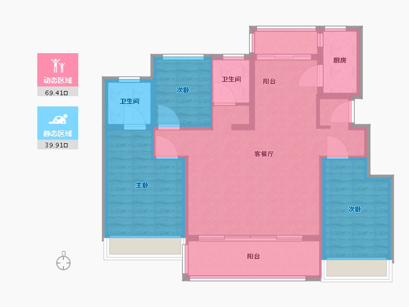 江苏省-苏州市-新力云语铂园-98.00-户型库-动静分区