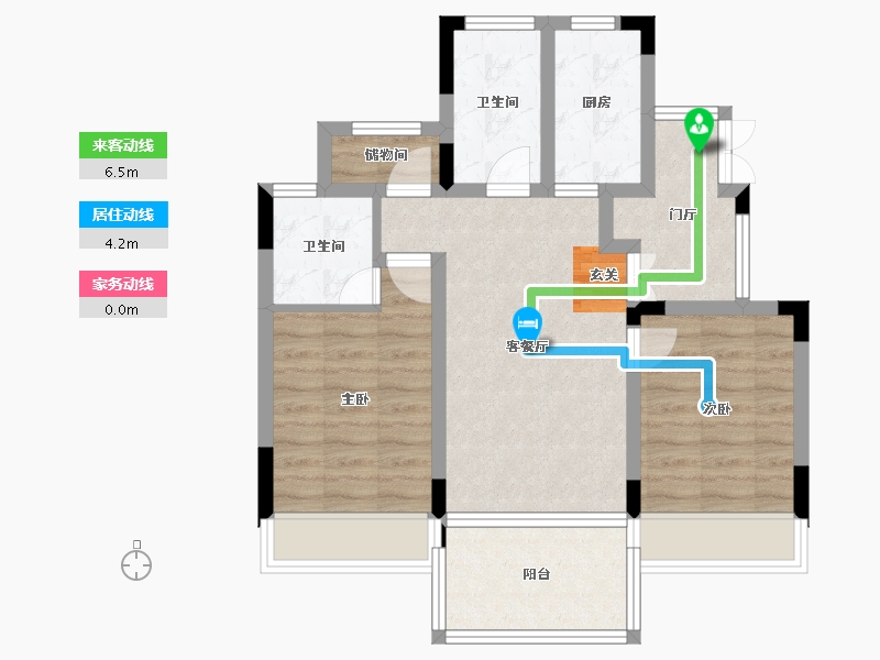 安徽省-黄山市-锦绣春风里-67.69-户型库-动静线