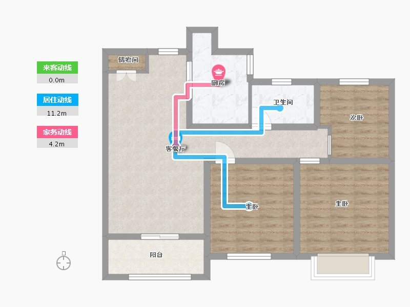 江苏省-淮安市-伊顿公馆-84.00-户型库-动静线