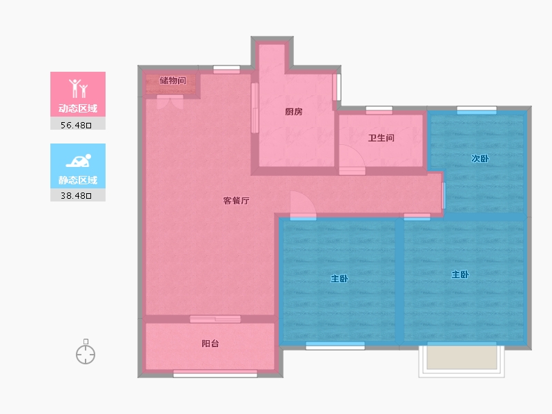 江苏省-淮安市-伊顿公馆-84.00-户型库-动静分区