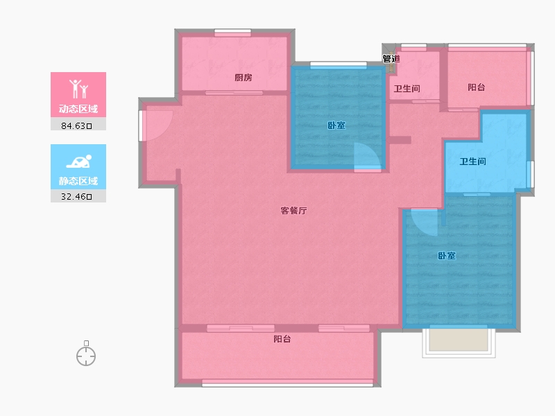 安徽省-合肥市-翡翠天际-106.00-户型库-动静分区