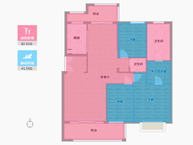 福建省-福州市-金辉金茂鼓楼金茂府一期-113.01-户型库-动静分区