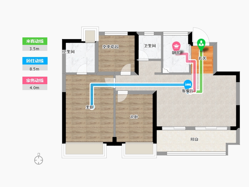 安徽省-滁州市-万兴奥园江海亭川-76.00-户型库-动静线