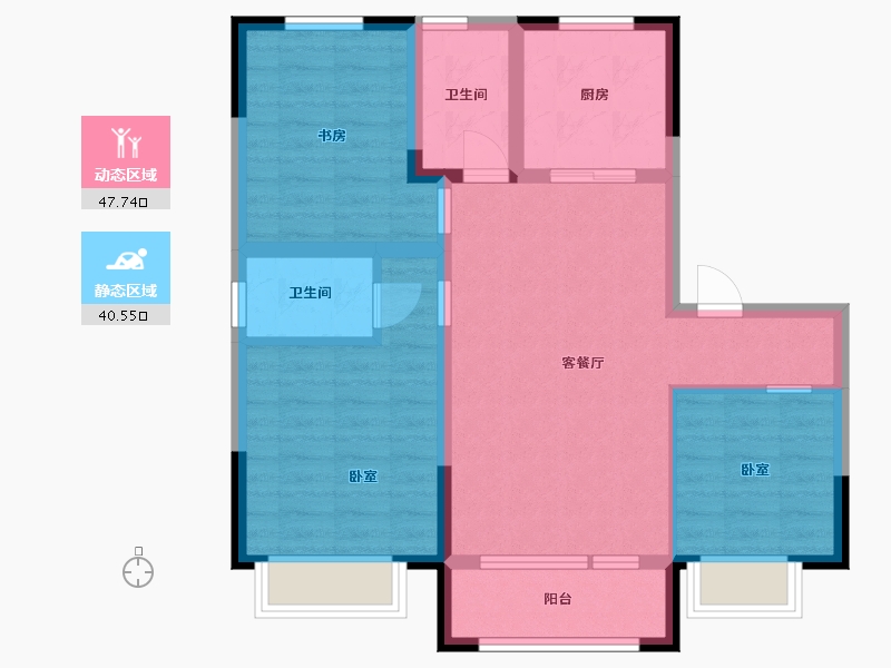 吉林省-四平市-碧桂园·名门时代-78.21-户型库-动静分区